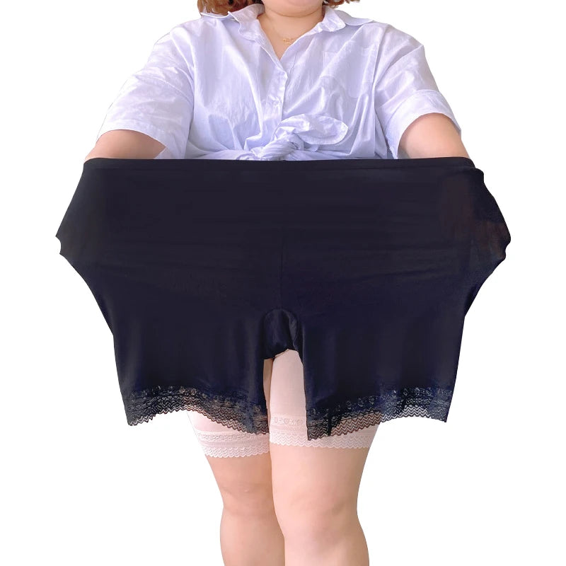 Large Size Female Panties Lace Seamless Safety Short Pants Women's High Waist Stretch Shorts Briefs Slimming Under Skirt Shorts