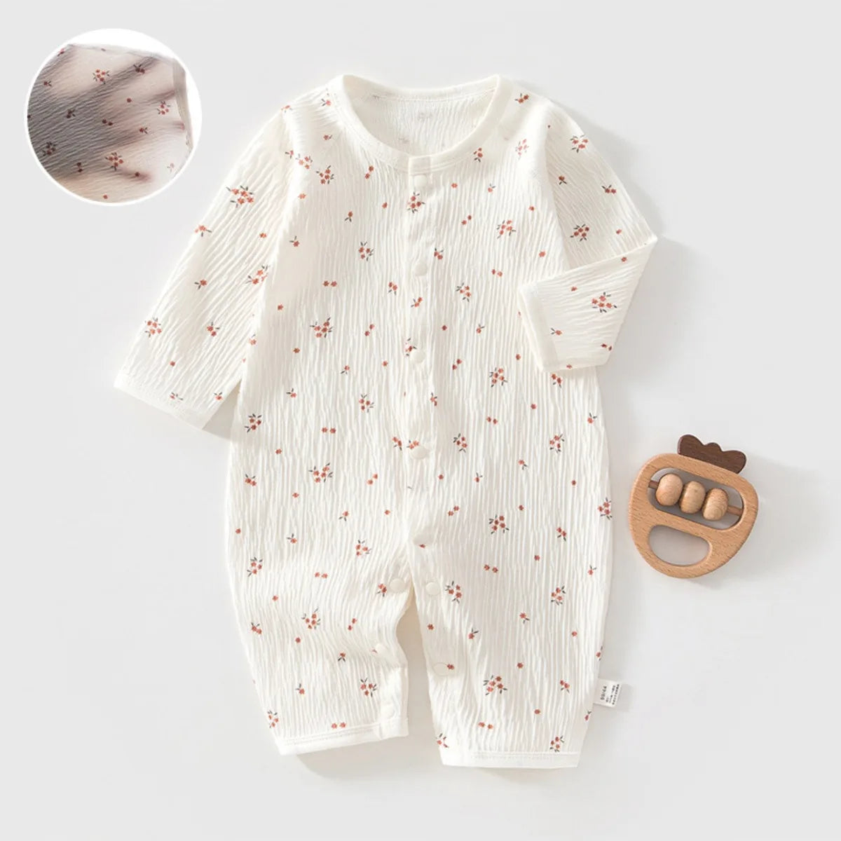 Baby Pure Cotton Breathable Skin-friendly One-piece 0-18M Kid Summer Lightweight Romper Infant Snap Closure Casual Comfy Onesie
