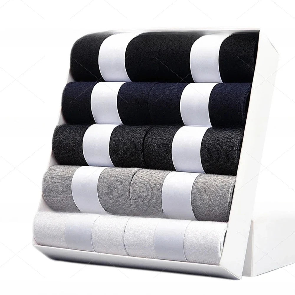 5/10 Pairs Men Socks Cotton Blend Black Business Casual Soft Breathable for  Spring Summer Autumn Winter Size 6-13