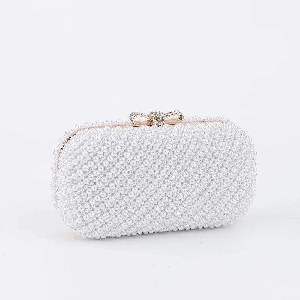 Pearl Clutch Bags Women Purse Ladies white Hand Bags Evening Bags for Party Wedding black Shoulder Bag Bolsa Feminina