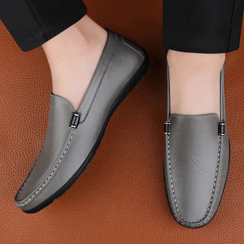 Comfort Genuine Leather Men Loafers All-match Lazy Shoes Breathable Moccasins Fashion Men Casual Shoes Slip-on Men Walking Shoes