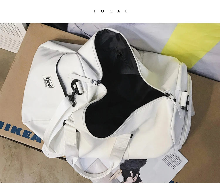 Men Gym Bag custom logo Large Dry And Wet Fitness Handbag Male Female Sports bag personality customization PU Leather Travel bag