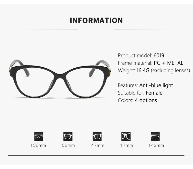 Anti-blue Light, Makeup-free Slimming, Color-changing, Nearsightedness Correction Glasses 6019