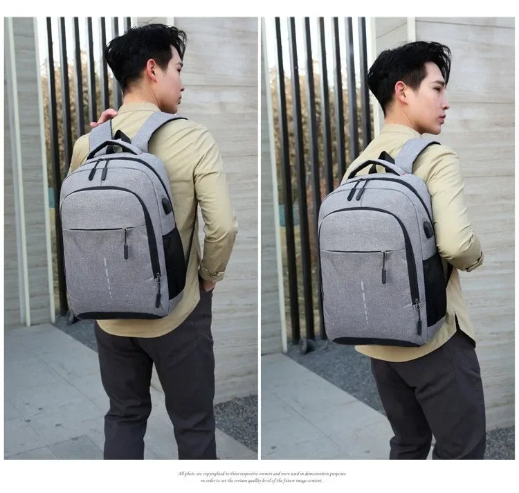 Classic Men Waterproof Backpack USB Charging Casual Travel Backpack Men Large Capacity Travel Laptop Backpack School Bag bolsas