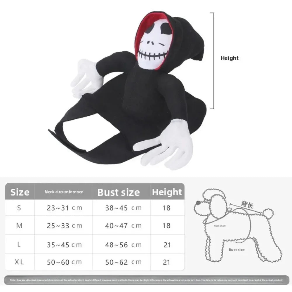 Halloween Pet Dog Costume Skeleton Ghost Riding Dog Outfit Funny Cosplay Clothes Medium Large Dogs Party Photo Props Pet Supplie