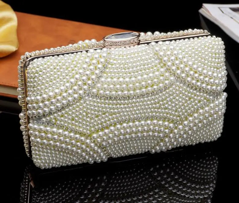 Pearl Clutch Bags Women Purse Ladies white Hand Bags Evening Bags for Party Wedding black Shoulder Bag Bolsa Feminina