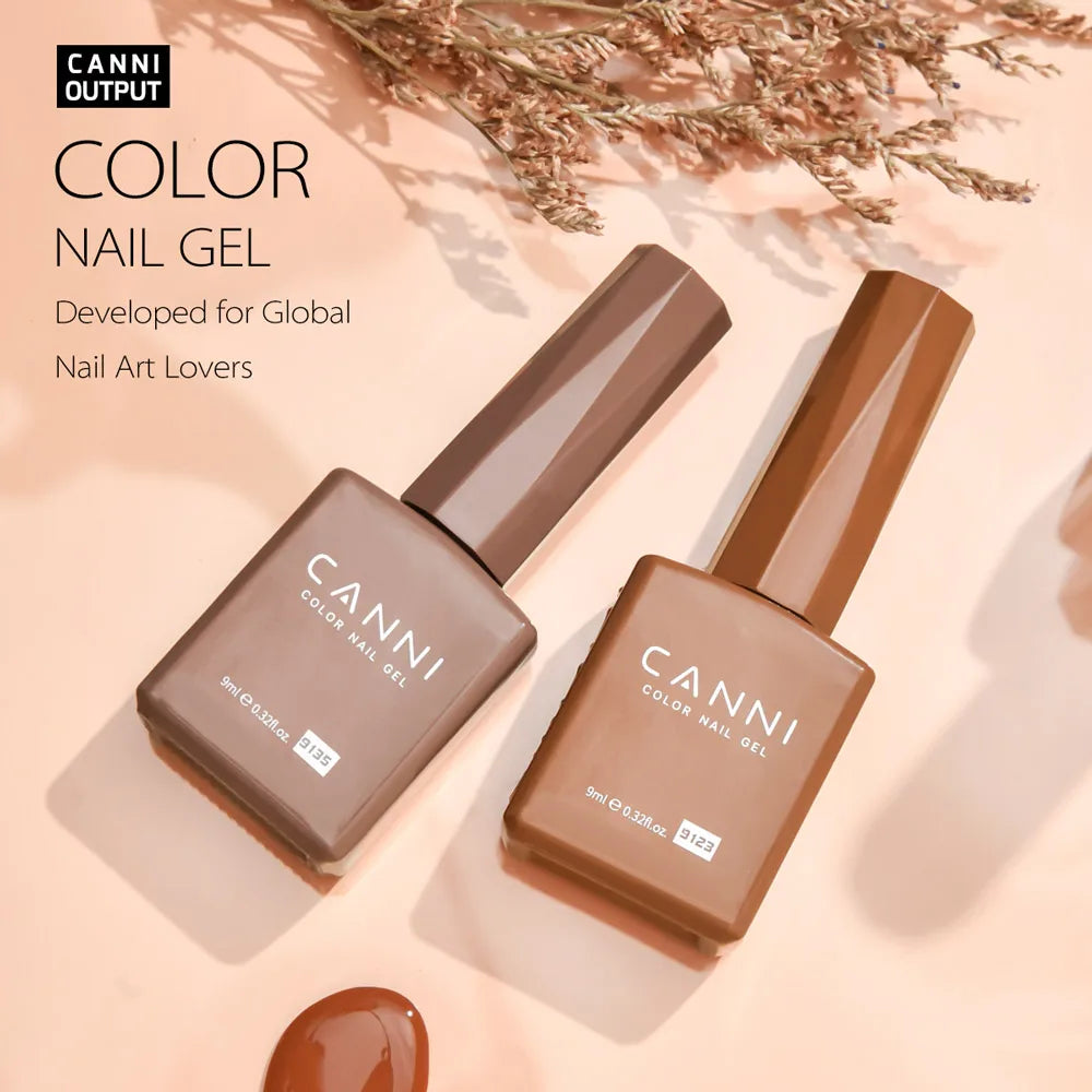 CANNI Hema TPO Free Nail Gel Polish Fall Nails Maillard Color Collection Semi Permanent Diamond Longwear Top Coat 9ml