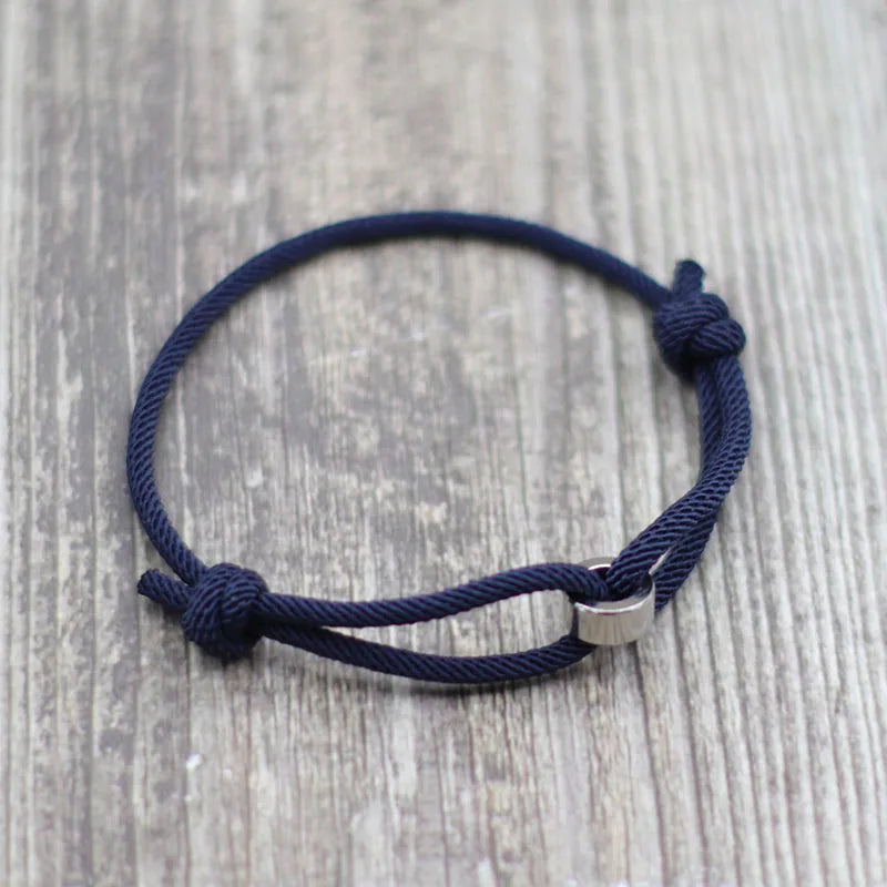 Noter 3mm Thin Cord Chain Bracelet Unisex Stainless Steel Coil Handmade Adjustable Braclet Lucky Blue Red Thread Braslet Joias