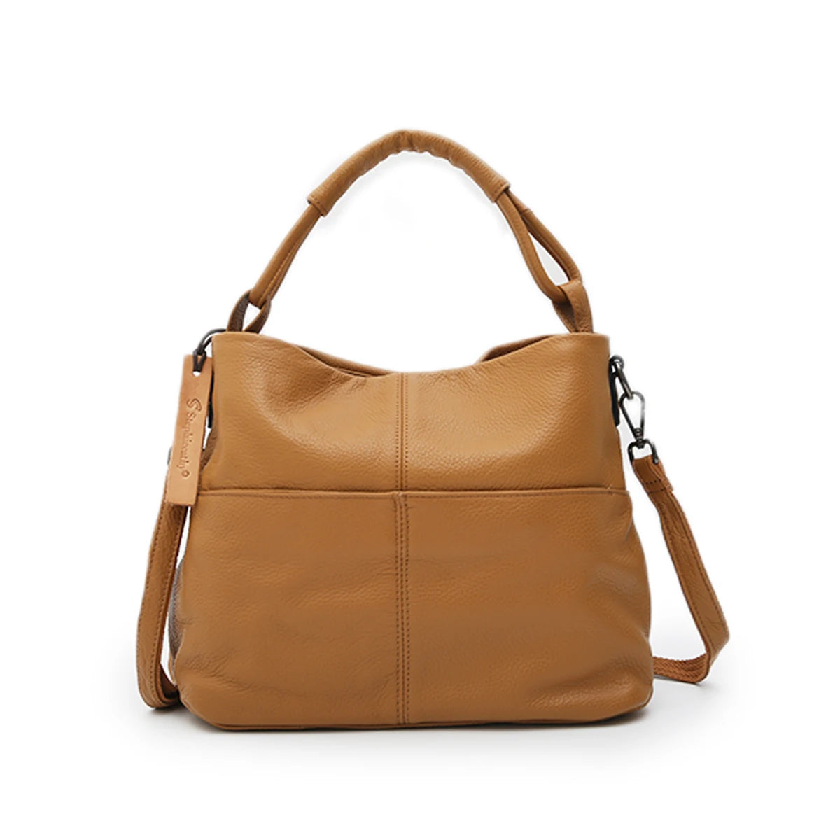 Women Versatile Casual Genuine Leather Top-handle Shoulder Bag Multi pockets Adjustable Strap Cross body Handbags Daily Commute
