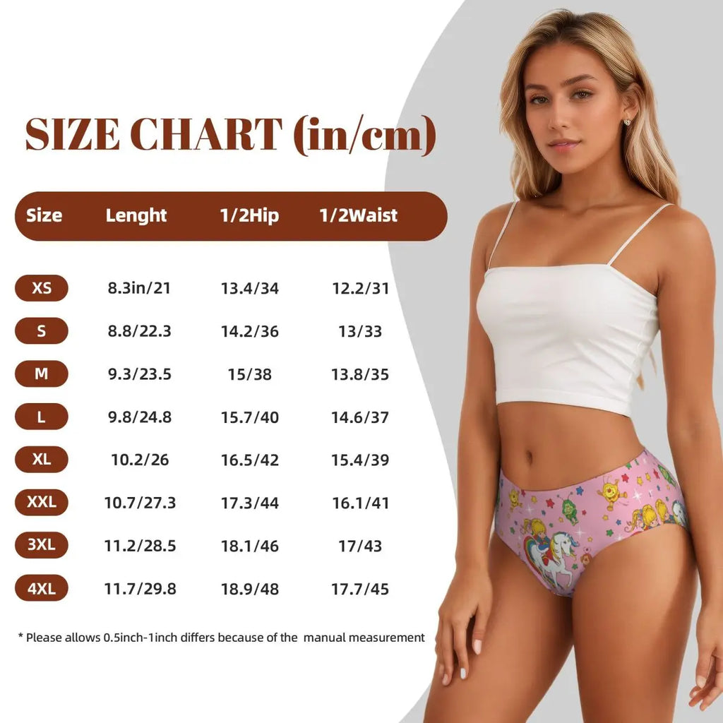 Custom Womens Cartoon Cute R-Rainbows B-Brite Anime Panties Comfort Briefs Underwear