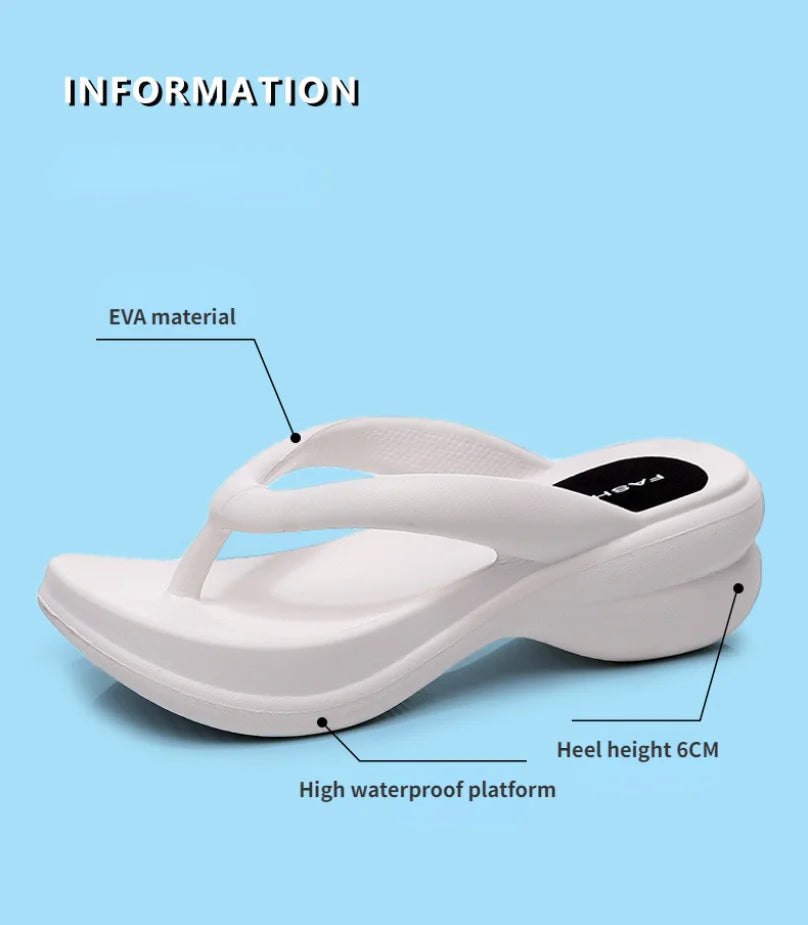 Woman House Heel Slipper Wedges Cloud Sandals Summer Soft Flip Flops Beach Slides Home Garden Shoe Outdoor Ladies Female Girls