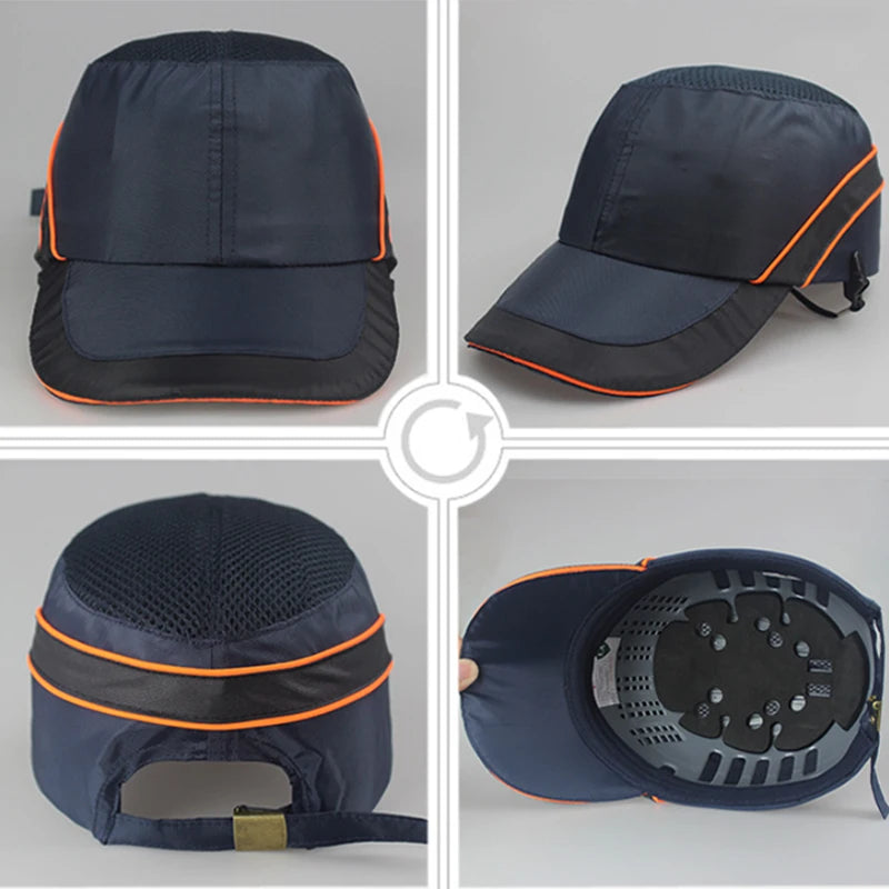 Custom Logo Work Safety Bump Cap Hard Inner Shell Protective Helmet Baseball Hats Outdoor Men Adjustable Safety Protection Hat