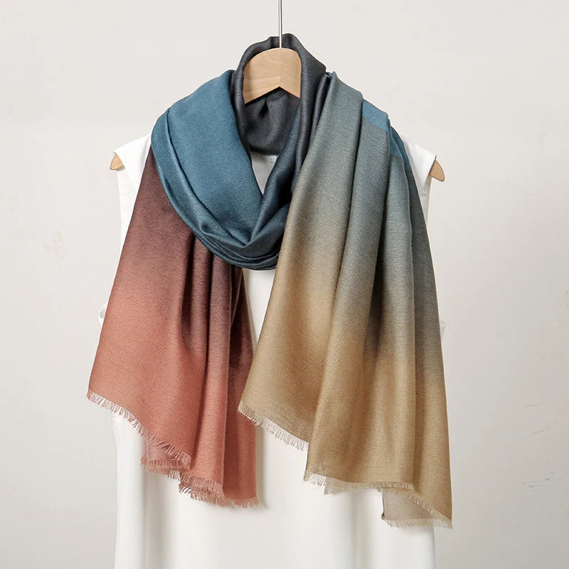 New Cotton Muslim Hijabs Scarf Tie-dyed Headscarf Wraps Long Shawls With Fringe Femme Musulman Ombre Viscose Headband Scarves