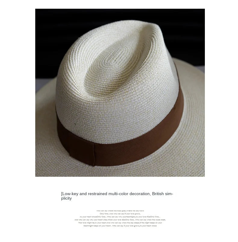 Summer Women Straw Hats Sun Visor Cap Leisure Elegant Panama Hat For Men Gentleman Formal Hat Manattend  Party Quality Hat Gifts