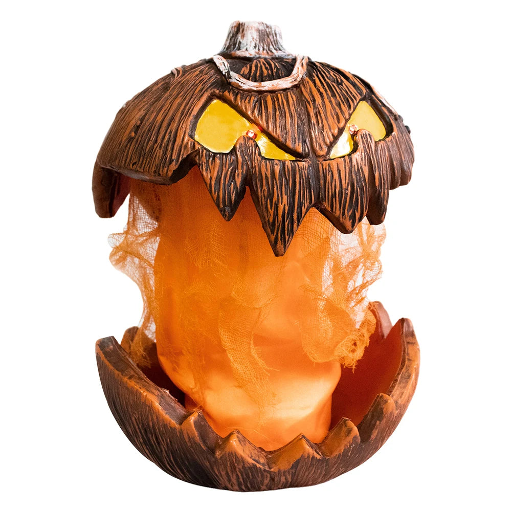 Halloween Pumpkin Decoration Realistic Pumpkin Figurine with Light Up Eyes for Courtyard Bar Haunted House Festivals Party Favor
