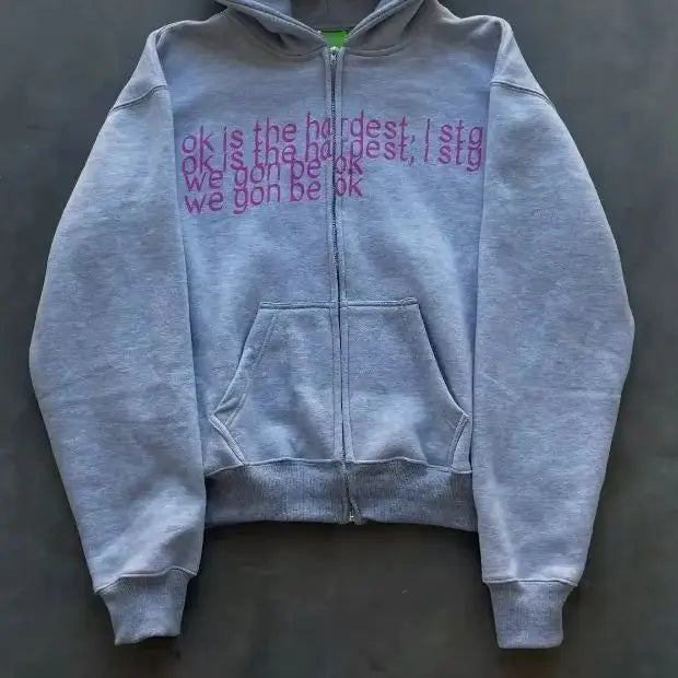 Hip-hop new street clothing letter print men sweatshirt y2k Harajuku Goth oversized loose women hoodie anime hoodie
