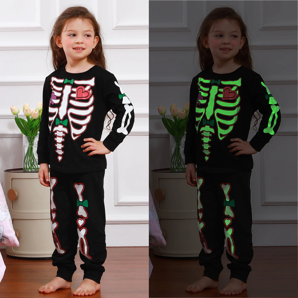 Halloween Costume for Girl Skeleton Glowing Pajamas Toddler Ghost Bone Scary Clothes Child Carnival Dress Up Costume