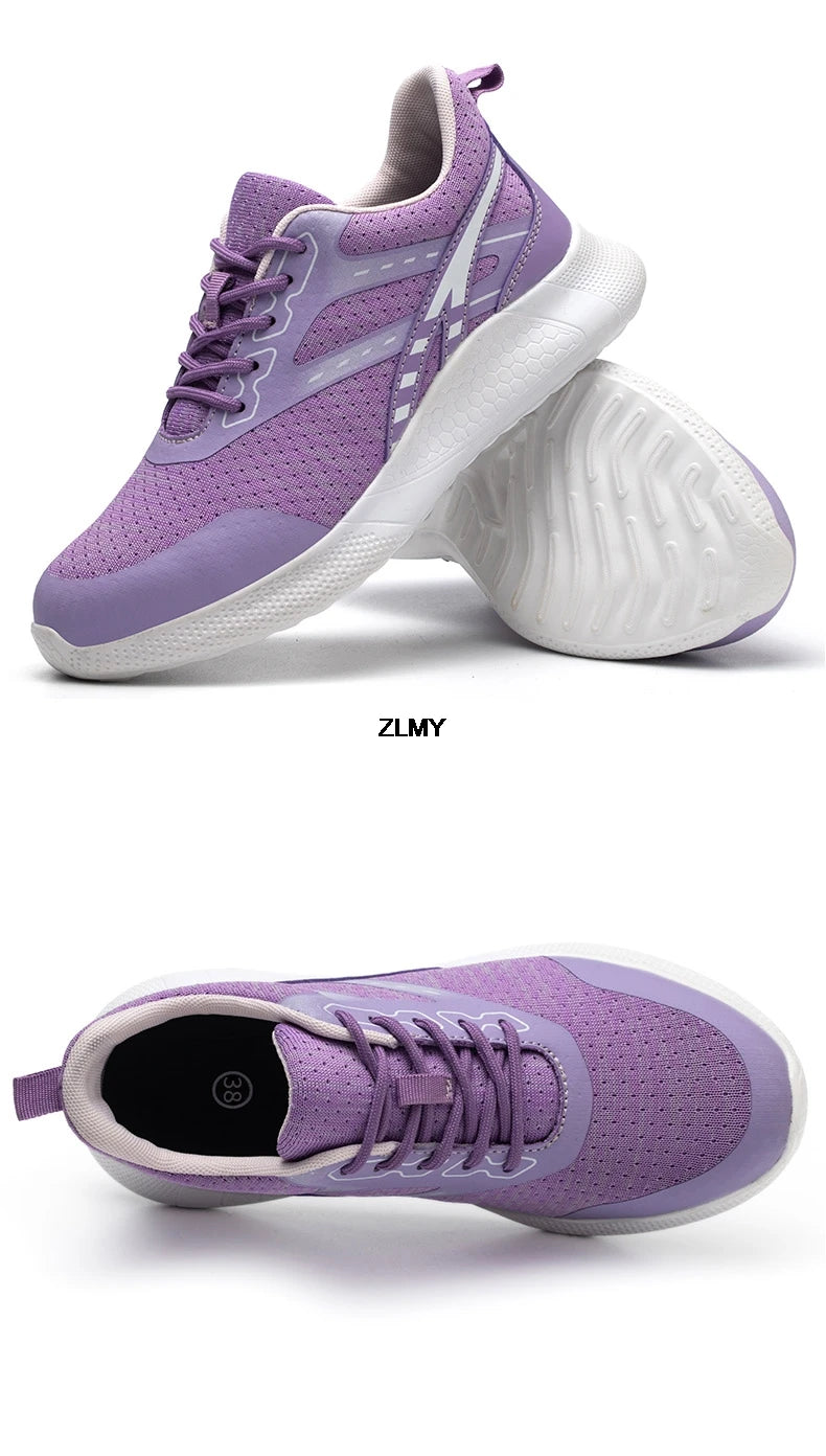 ZLMY New Women Safety Shoes Steel Toe Sneaker Lightweight Work Shoes Puncture Proof Work Safety Boots Woman Men Security Boots