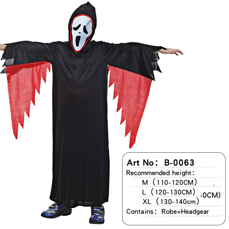 Halloween Scary Ghost Costume Death God Cosplay Attire Death Prop Masquerade Men's Horror Movie Carnival Party Wear