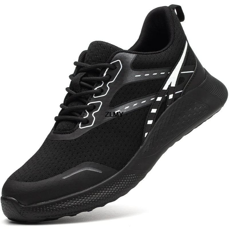 ZLMY New Women Safety Shoes Steel Toe Sneaker Lightweight Work Shoes Puncture Proof Work Safety Boots Woman Men Security Boots