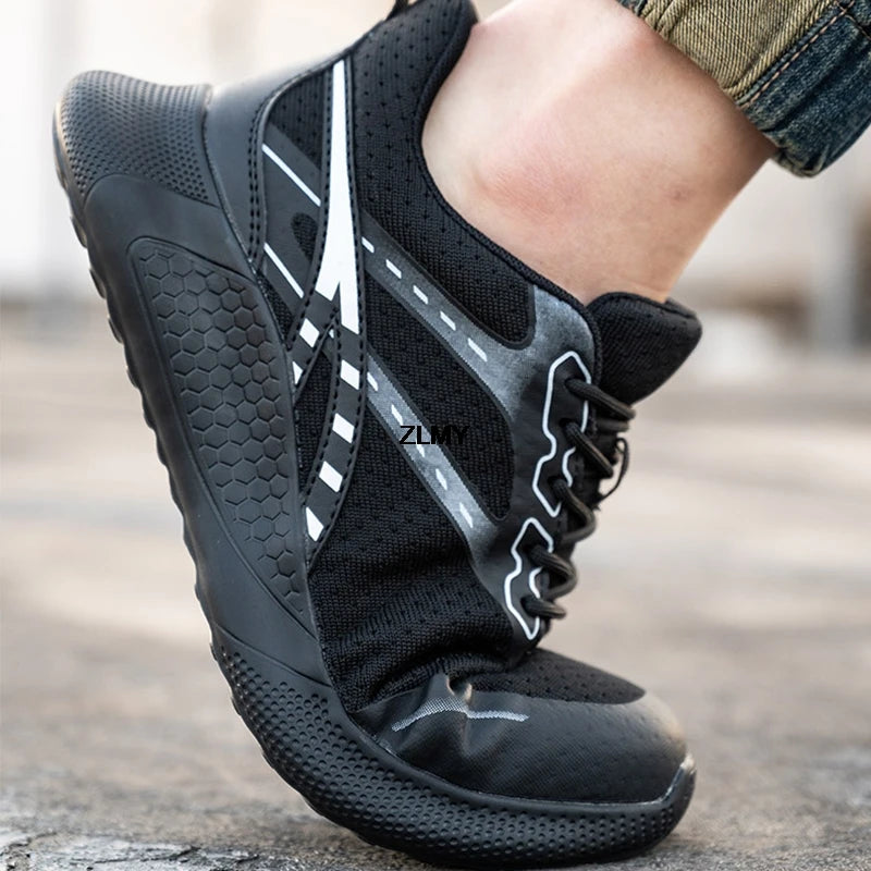 ZLMY New Women Safety Shoes Steel Toe Sneaker Lightweight Work Shoes Puncture Proof Work Safety Boots Woman Men Security Boots
