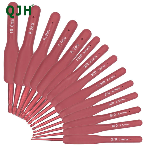 14pc/set Red Knitting Needles Set, DIY Crochet Hooks Kit, DIY Hand Weaving Sweater & Creative Woven Art Project Tool Kit