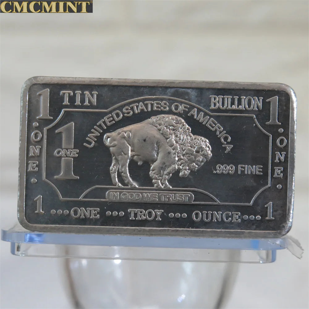 Customized Metal Buffalo Series Challenge Coin 1 Oz .999 Aluminum Buffalo Bar Pure Copper Buffalo Bar With Cmcmint On The Back
