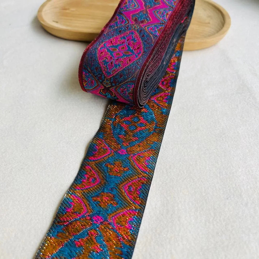 10yards/lots wide 5cm Woven Jacquard Ribbon Trims for curtain and clothing accessory LS-2776
