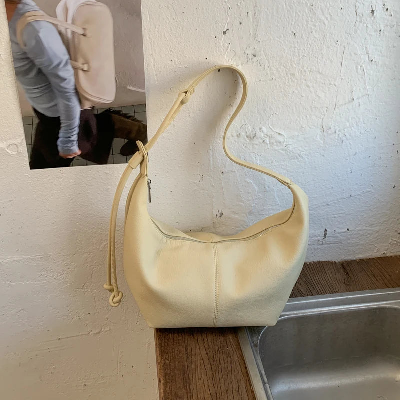 MOODS Shoulder Hobo Bags For Women Soft PU Leather Solid Color Large Capacity Shopping Totes With Adjustable Shoulder Strap 2026