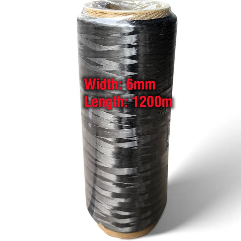12K T700 Carbon Fiber Yarn 6mm width tow continuous carbon fiber filament Yarn thread tape Complete Roll sale Not distorted