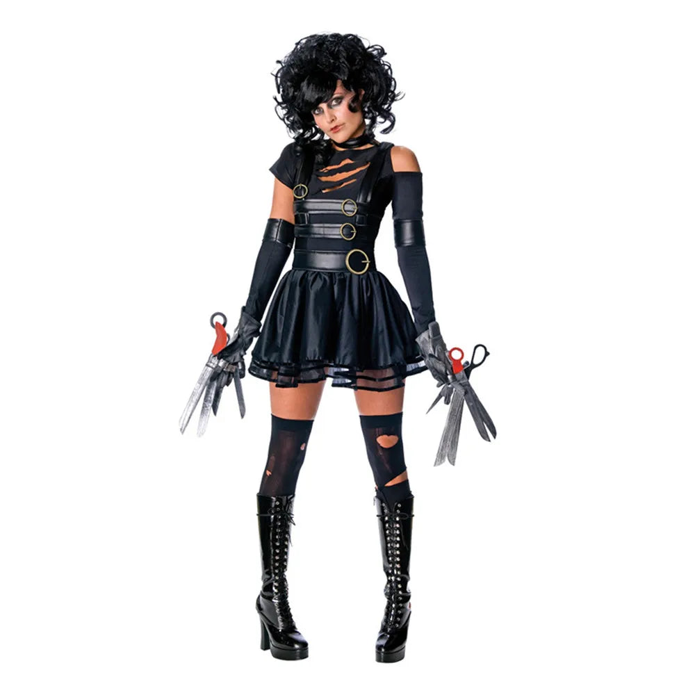 Halloween Costume For Women Movie Edward Scissorhands Cosplay Costumes Party Disguise Female Fancy Dress Role Play Games Wear
