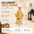 Halloween Pumpkin Man Ornament, Resin Trendy Collectible Figurine, Patchwork Ghost Desktop Decor for Home Holiday Party Decor