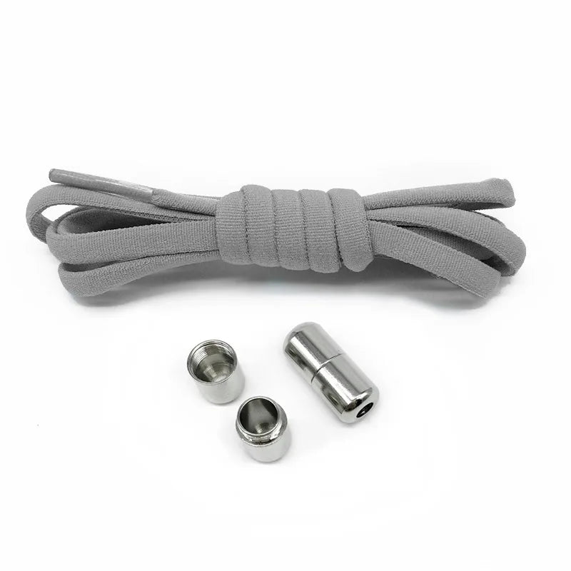 Tie-Free Elastic Shoelaces Semi-Round Lazy Laces with Metal Capsule Buckle for Easy And Secure Shoe Fastening