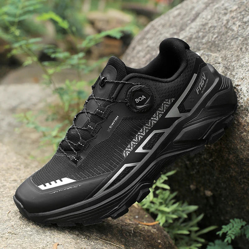 Men's Stylish Outdoor Hiking Shoes Hard-wearing Trekking Sneakers with Plush Warm Lining for Winter Male Footwear