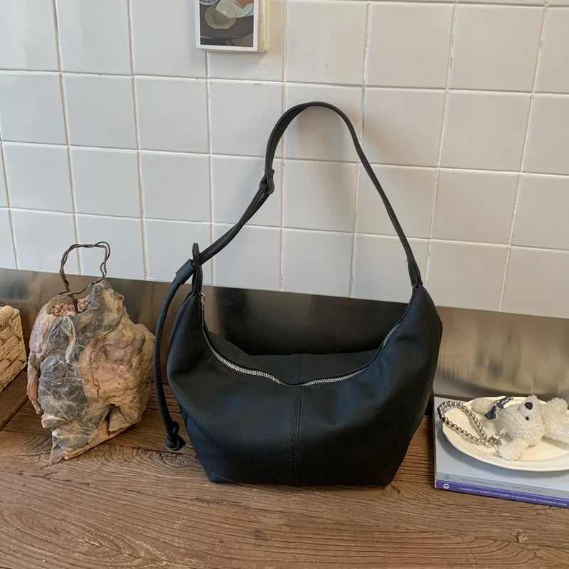 MOODS Shoulder Hobo Bags For Women Soft PU Leather Solid Color Large Capacity Shopping Totes With Adjustable Shoulder Strap 2026