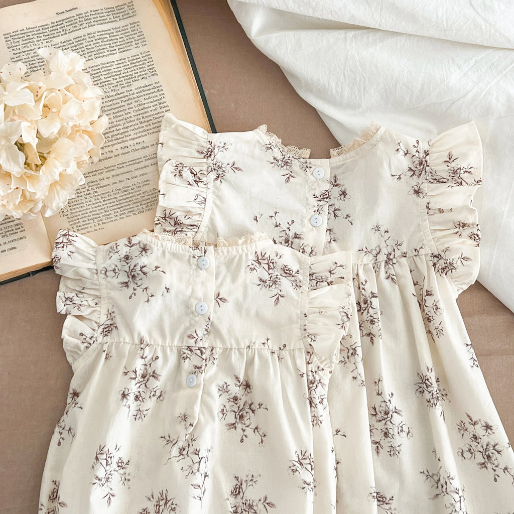 0-7Yrs Toddler Sister Dress Newborn Baby Girl Lace Romper Ruffle Sleeveless Jumpsuit Infant Onepiece Spring Summer Baby Clothes