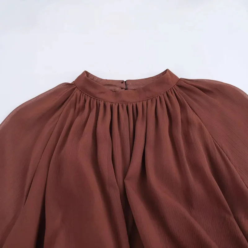 Elegant Dress With Ruffled Long Sleeves Bohemian Dress With Tie Straps And An Irregular Hem Trendy New Women Dress Spring Summer