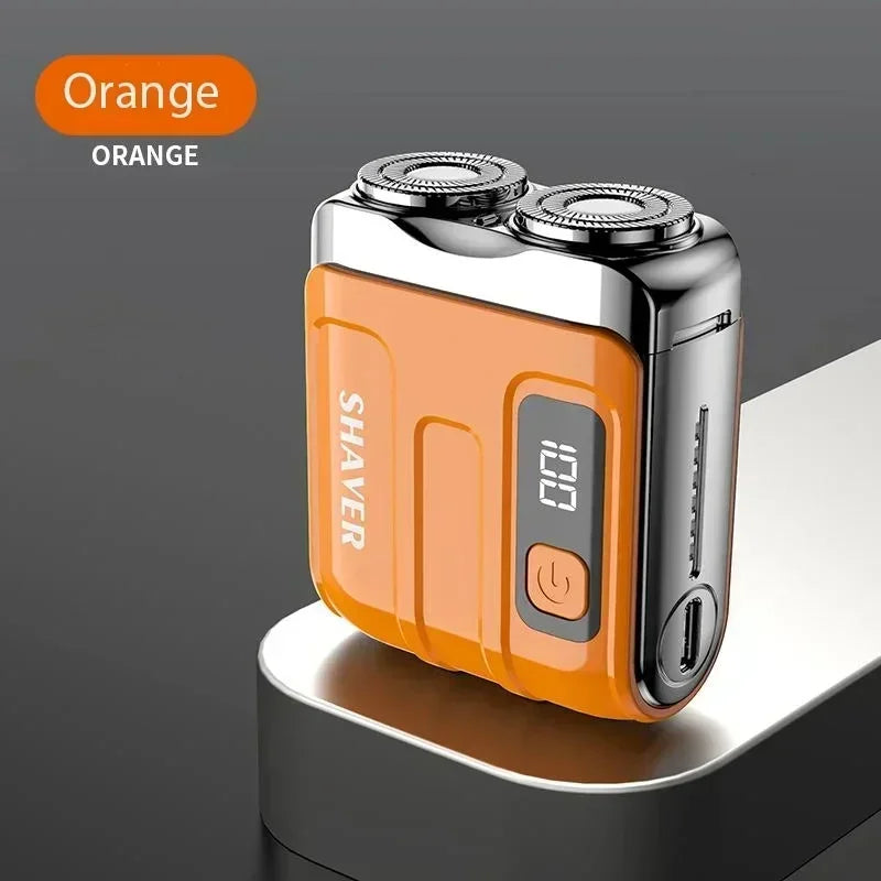 Men Electric Shaver Waterproof Type-c Rechargeable Travel Digital Display Rotary Razor Portable Beard Trimmer Remover 2025 New