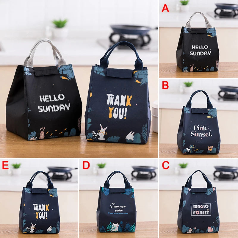 Portable Tote Thermal Lunch Bag Waterpoor Food Storage Handbags Food Tote Cooler Bag For Outdoors Camping Travel Picnic Pouch