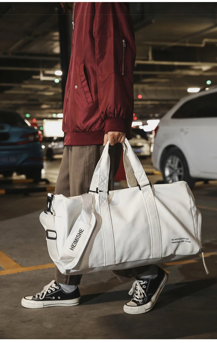 Men Gym Bag custom logo Large Dry And Wet Fitness Handbag Male Female Sports bag personality customization PU Leather Travel bag