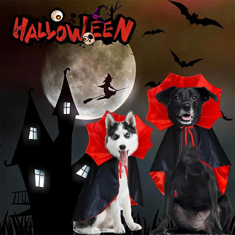 Halloween Vampire Pet Costumes Cats Dogs,Atmospheric Magic CloaksFunny Capes for Cats Dogs Cosplay Funny Coat