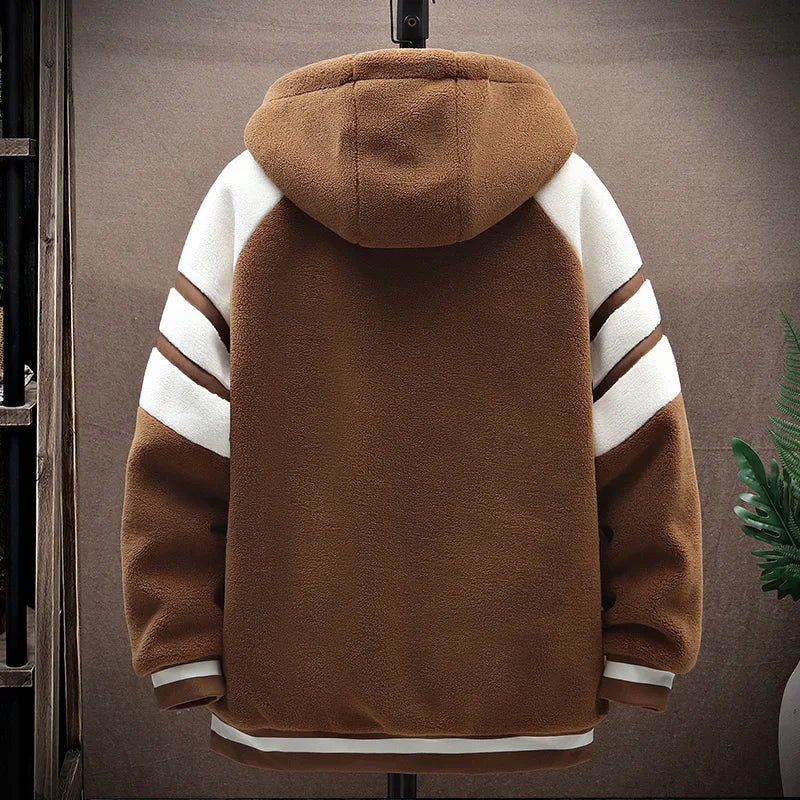 2023 Men's Hooded Jackets Japan Fashion Streetwear Harajuku Coats Men Autumn Winter Men Clothing Wool Jackets Embroidery Jacket