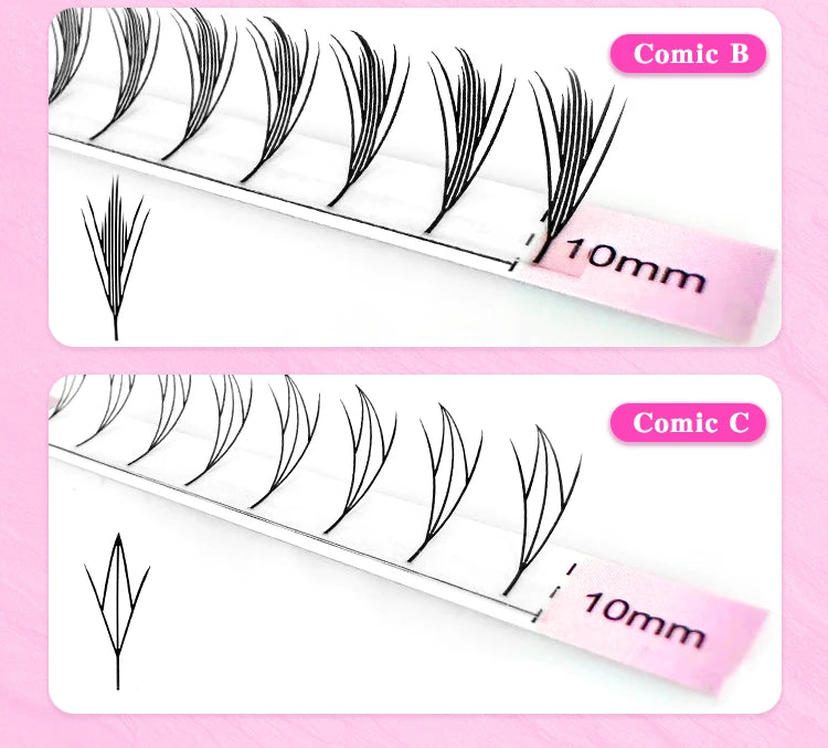 LAKANAKU Spire Lashes Feather Individual Eyelash Extensions B/C/CC/D Cashmere Volume Premade Spikes Eyelashes