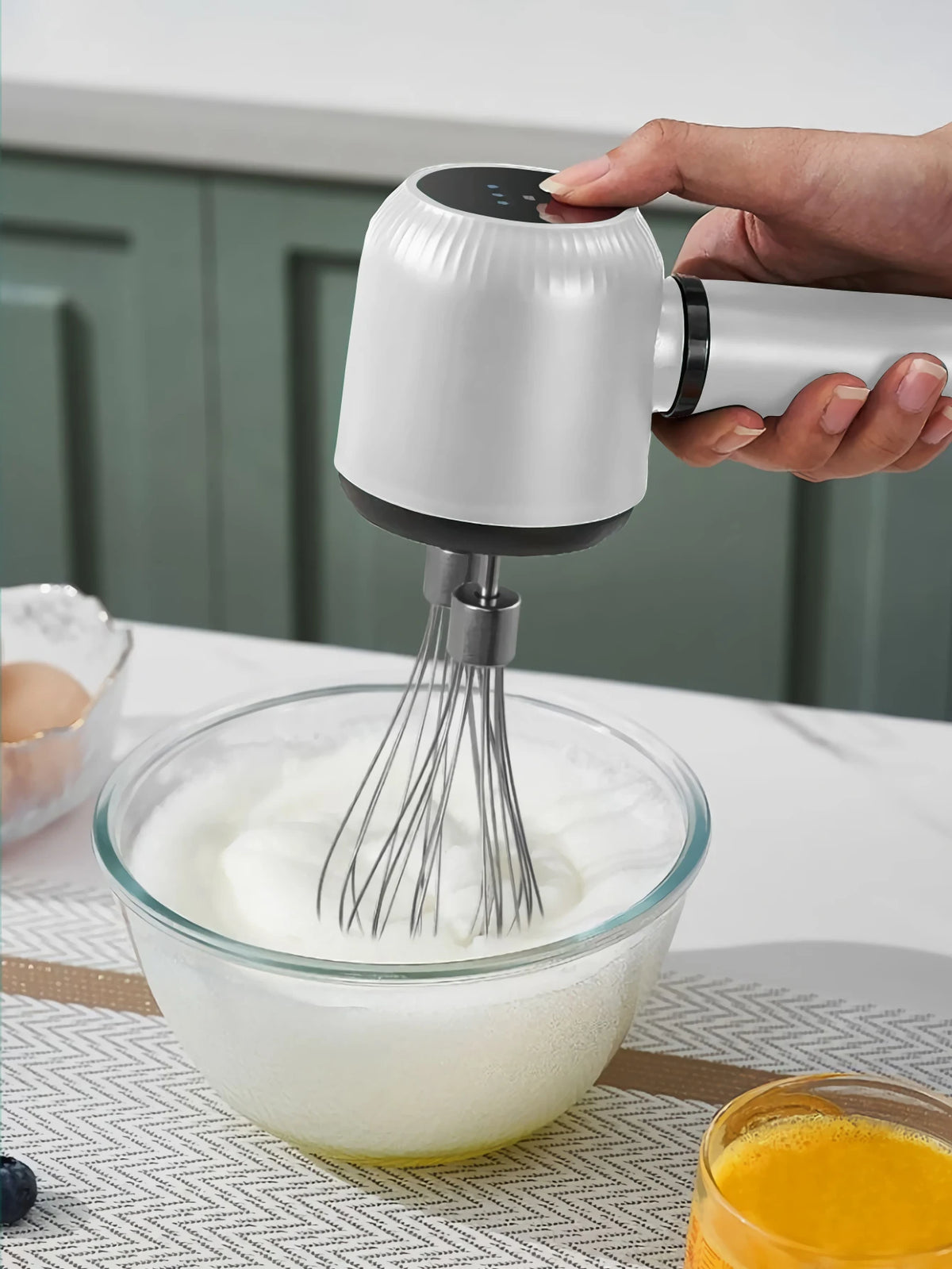 Electric Whisk Twin Stick Model Electric Milk Froth USB Rechargeable 1200mAh 3 Speed Electric Mixer Cake Baking Kitchen Tools