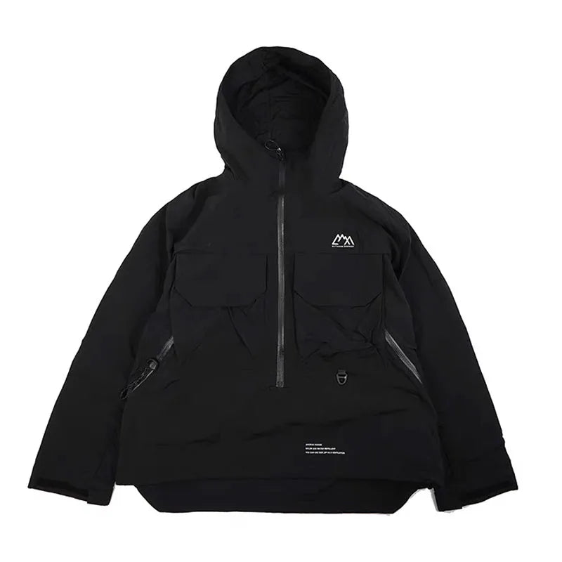 Loose Fitting Hooded Water Resistant Jacket Comfortable Long Sleeve Youthful Style Outerwear for Men And Women