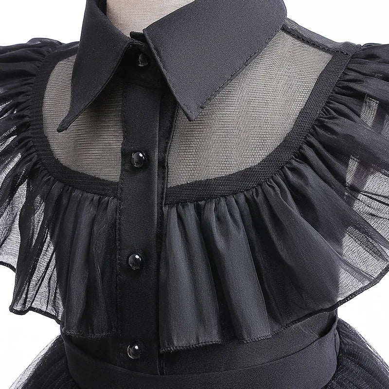 Halloween  Cosplay Costume 0-6-year-old Baby Fashion Hollow lace princess dress carnival girls black evening dress