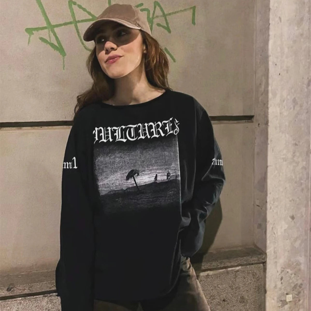 Yao Fashion Kanye DONDA Streetwear Tops Long Sleeve Tee Men Clothing Oversize Casual Sanskrit Graphics Loose T Shirt For Men