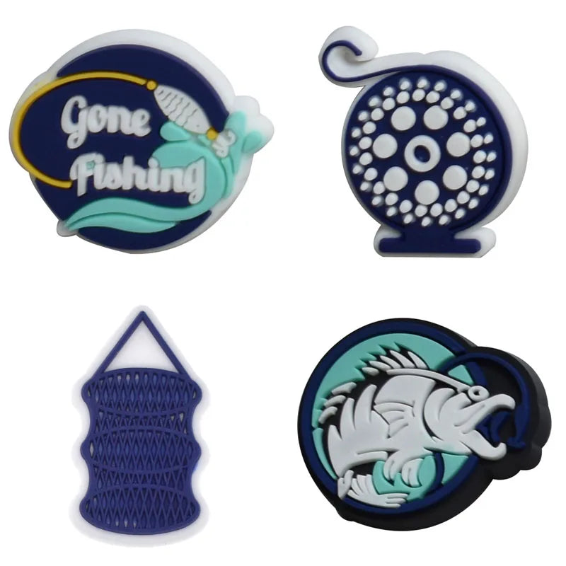 Fishing Shoe Charms for Crocs Accessories Sandals Men Clogs Pins Women Badges Boy Girls Jeans Kids Decorations Buckle Shoes