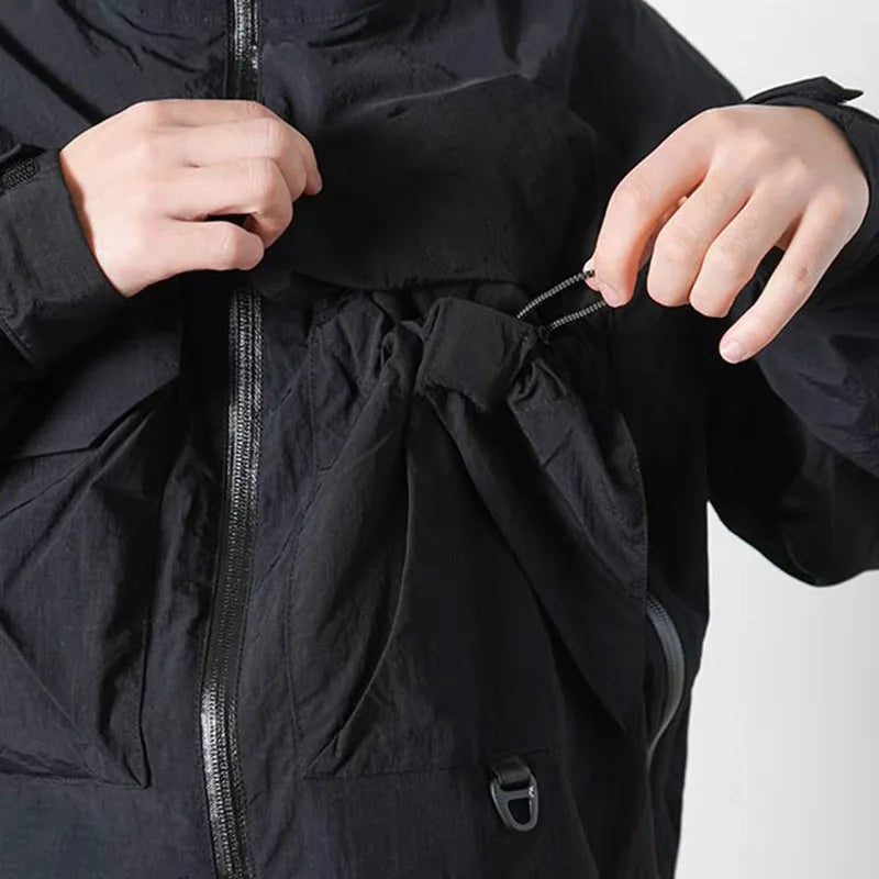 Loose Fitting Hooded Water Resistant Jacket Comfortable Long Sleeve Youthful Style Outerwear for Men And Women