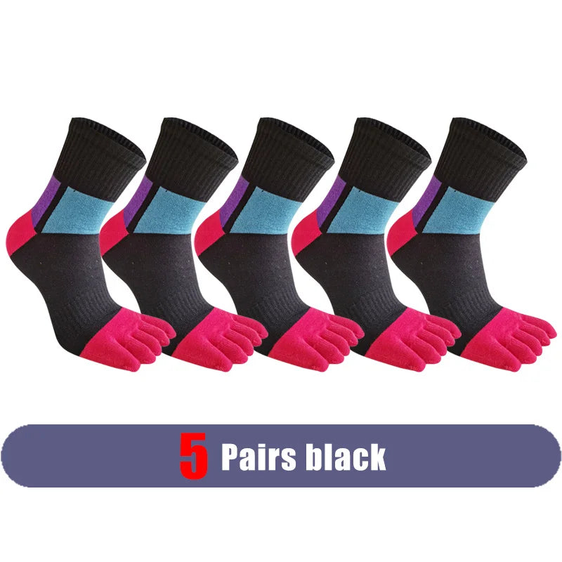 Mans Five Finger Socks Sport Compression Cotton Anti-Bacterial Breathable Warm Outdoor Travel Bike Run Toe Short Socks Student